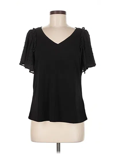 Pre-owned Cece Short Sleeve Top Black Sweetheart Neckline Tops