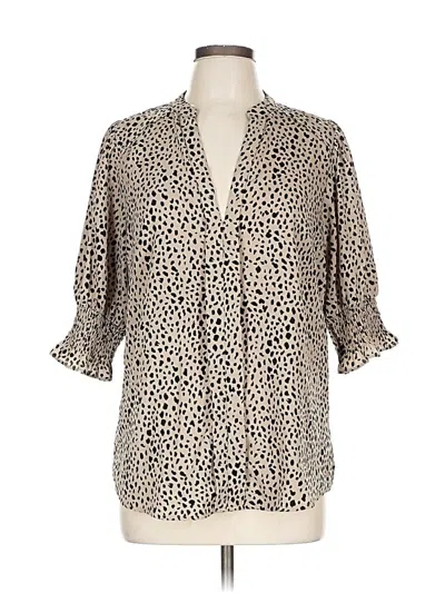 Pre-owned Vine & Love 3/4 Sleeve Blouse In Brown