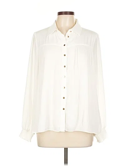 Pre-owned T Tahari Long Sleeve Blouse In White