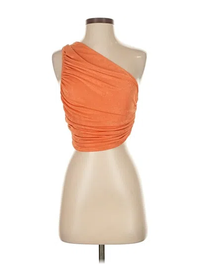 Pre-owned Lioness Sleeveless Top Orange One Shoulder Neckline Tops