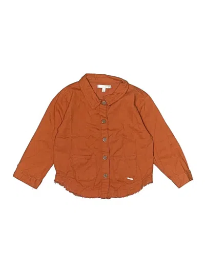 Pre-owned Tahari Kids' Long Sleeve Button Down Shirt In Orange