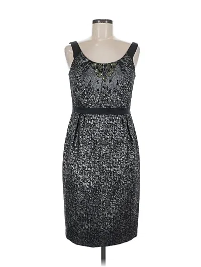 Pre-owned Carmen Marc Valvo Cocktail Dress In Silver