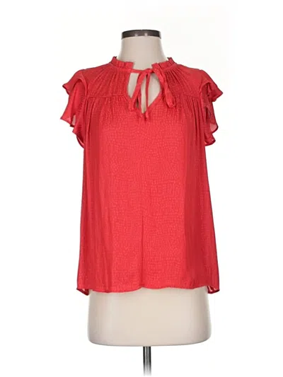 Willow & Root Short Sleeve Blouse In Red