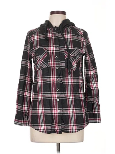 Pre-owned Full Tilt Long Sleeve Button Down Shirt In Black