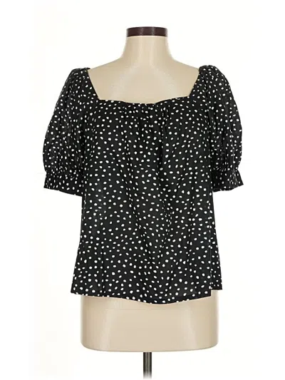 Pre-owned Ann Taylor Short Sleeve Blouse In Black