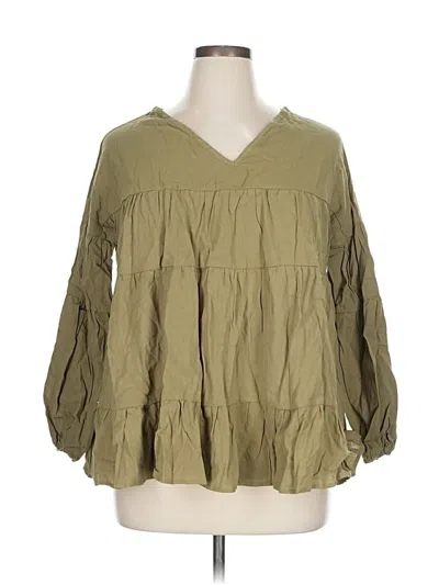 Anna-kaci 3/4 Sleeve Blouse In Green