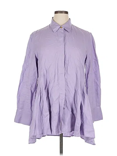 Pre-owned Donna Karan 3/4 Sleeve Blouse In Purple