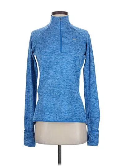 Pre-owned Nike Long Sleeve Top Blue Turtleneck Tops