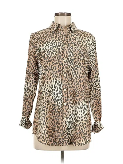 Pre-owned Chico's Long Sleeve Blouse In Brown