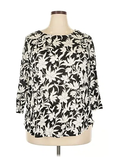 Pre-owned Nicole Miller 3/4 Sleeve Blouse In Black