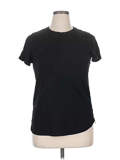 Pre-owned Felina Short Sleeve Top Black Crew Neck Tops