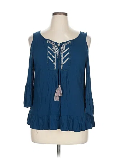 Pre-owned Knox Rose 3/4 Sleeve Blouse In Blue