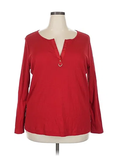 Pre-owned Polo Ralph Lauren Long Sleeve Blouse In Red