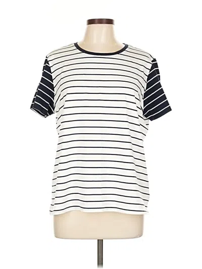 Pre-owned Lands' End Short Sleeve T-shirt In White