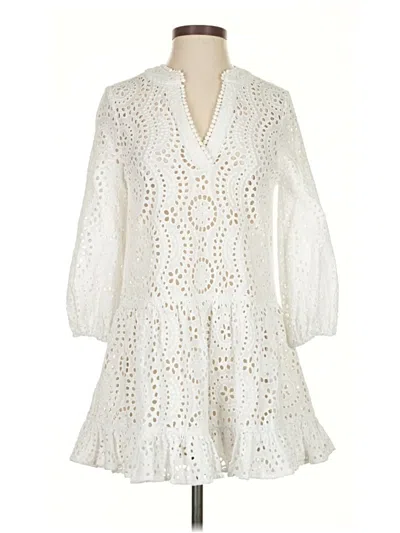 Pre-owned Shoshanna Casual Dress In White