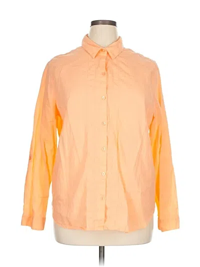 Pre-owned Kim Rogers Long Sleeve Button Down Shirt In Orange
