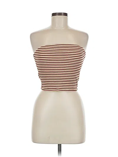 Pre-owned Garage Tube Top Brown Strapless Neckline Tops
