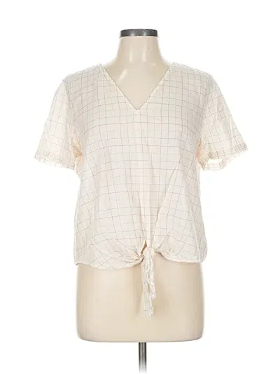 Pre-owned Madewell Short Sleeve Blouse In White