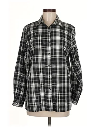Pre-owned Foxcroft Long Sleeve Button Down Shirt In Black