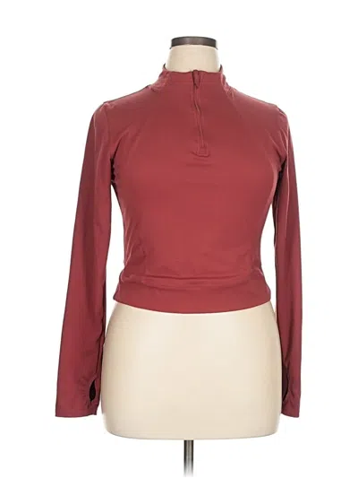 Pre-owned 90 Degree By Reflex Long Sleeve Top Burgundy Turtleneck Tops