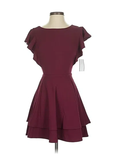Pre-owned Crystal Doll Cocktail Dress In Burgundy
