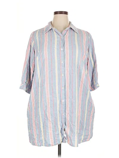 Pre-owned D&co. 3/4 Sleeve Button Down Shirt In Blue