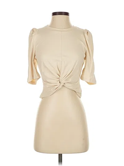 Pre-owned Endless Rose Short Sleeve Top Ivory Keyhole Neckline Tops In White