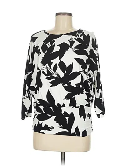 Pre-owned Chico's 3/4 Sleeve T-shirt In White