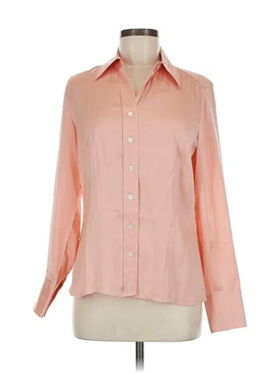 Pre-owned Ann Taylor Long Sleeve Blouse In Orange
