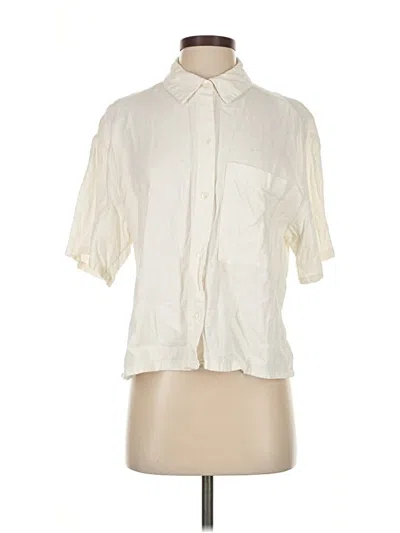 Pre-owned Abercrombie & Fitch Short Sleeve Blouse In White
