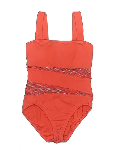 Pre-owned Donna Karan One Piece Swimsuit In Red