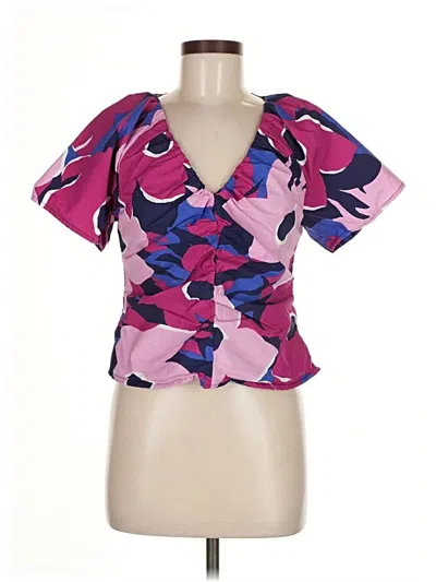 Pre-owned Banana Republic Factory Store Short Sleeve Blouse In Pink