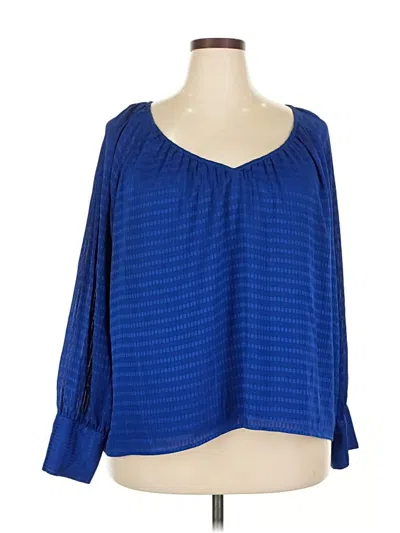 Pre-owned Calvin Klein Long Sleeve Blouse In Blue