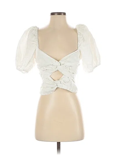 Pre-owned Reformation Short Sleeve Blouse In White