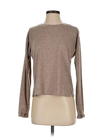 Pre-owned Athleta Long Sleeve T-shirt In Brown