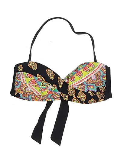 Pre-owned Trina Turk Swimsuit Top Black Paisley Pattern Swimwear