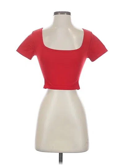 Fabletics Short Sleeve Top Red Sweetheart Neckline Tops In Red