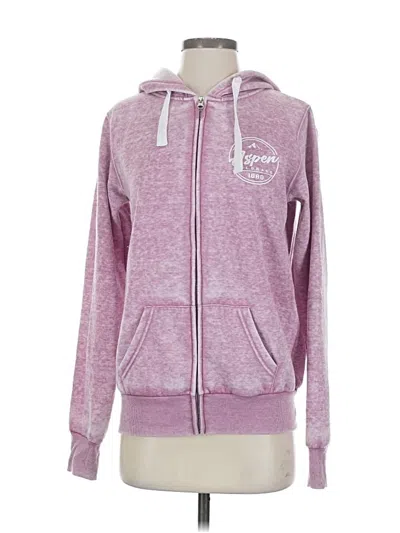 Pre-owned Assorted Brands Zip Up Hoodie In Pink