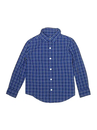 Pre-owned Janie And Jack Kids' Long Sleeve Button Down Shirt In Blue