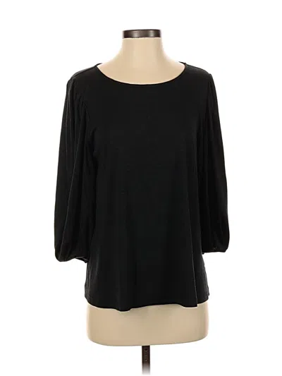 Pre-owned Ellison 3/4 Sleeve Top Black Boatneck Tops