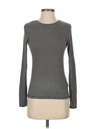 Pre-owned Cece Long Sleeve Top Gray Crew Neck Tops