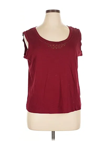 Pre-owned Rafaella Sleeveless T-shirt In Burgundy
