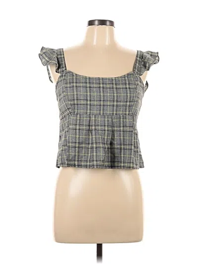 Pre-owned Sans Souci Sleeveless Top Gray Square Neckline Tops