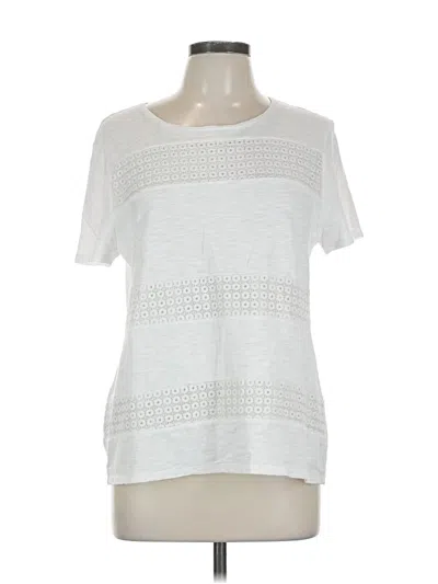 Pre-owned Chico's Short Sleeve T-shirt In White