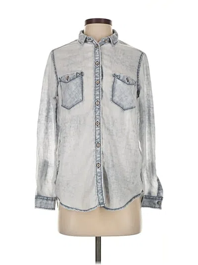 Pre-owned Bdg Long Sleeve Blouse In Silver