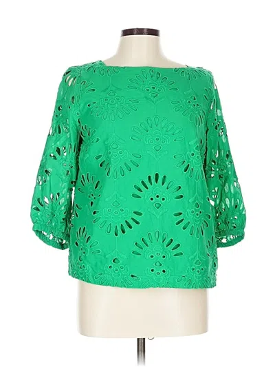 Pre-owned Ann Taylor 3/4 Sleeve T-shirt In Green