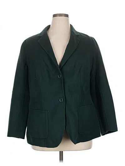 Pre-owned Talbots Wool Blazer Jacket In Green