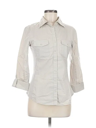Pre-owned Signature By Larry Levine 3/4 Sleeve Button Down Shirt In Gray