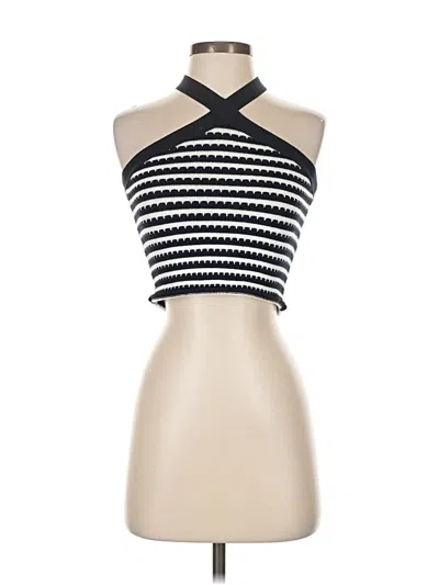 Pre-owned Subdued Sleeveless Top Black Halter Neckline Tops