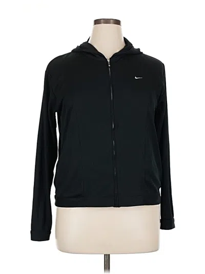 Pre-owned Nike Long Sleeve Polo Shirt In Black